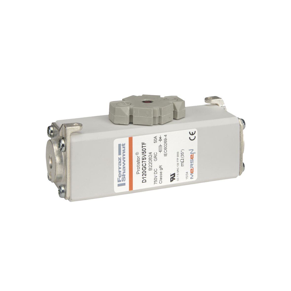 B220824 - Protistor SB fuse-link gR, 750VDC, size 120, 50A, TTF threaded terminals